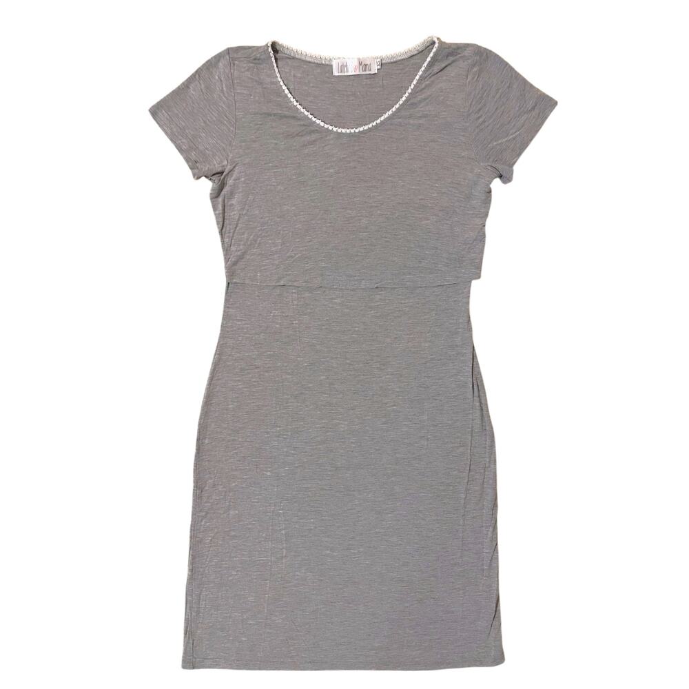 Latched Mama Nursing Maternity Gray Dress Size XS Stretch Breastfeeding Soft